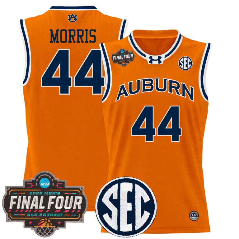 Men Auburn Tigers #44 Morris orange 2025 Final Four Patch Lightweight  NCAA Jersey->customized ncaa jersey->Custom Jersey